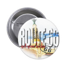 Old Conoco Gas Station, Texas - Route 66 Pinback Buttons
