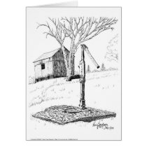 Old Country Waterpump Pen and Ink cards by dragling Old Country Waterpump Pen and Ink cards
