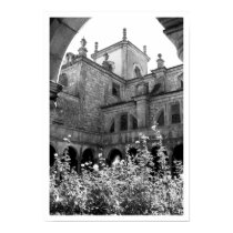 Old Courtyard Black & White Print