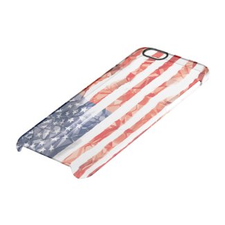 Old Creased American Flag Clear iPhone 6/6S Case