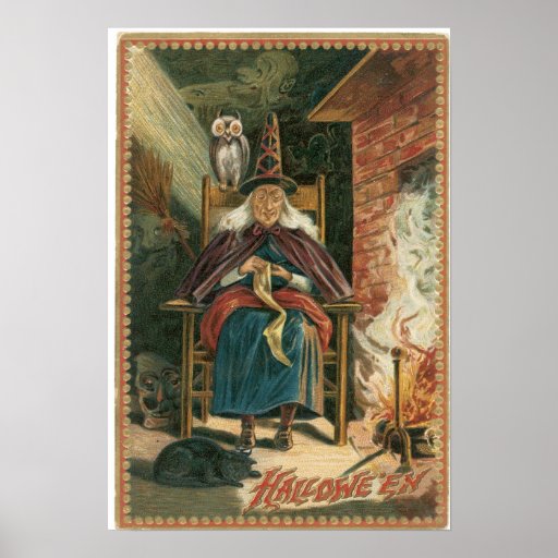 Old Crone Witch Vintage Poster Zazzle