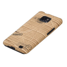 Old Damaged Brown Cardboard With Stamps And Stains Samsung Galaxy Case