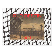 OLD DESTIN FLORIDA POSTCARD~BEN MARLER WITH NETS postcards