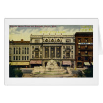 Old Detroit Opera House and Fountain, Detroit, MI Greeting Card