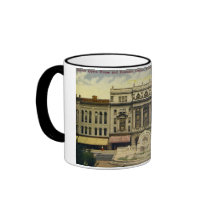 Old Detroit Opera House and Fountain, Detroit, MI Mugs