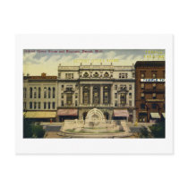Old Detroit Opera House and Fountain, Detroit, MI Post Cards