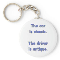 Old Driver Antique Car Keychain