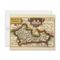 Old English County Map by John Speed, circa 1625 invitations