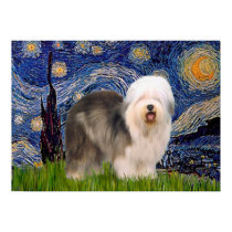 Old English (F) - Starry Night posters by masterpiecedogs Old English (F) - Starry Night posters
