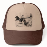 Old English Game Bantams:  Calendar Drawing hats