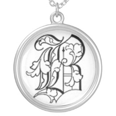Old English Initial B Necklace