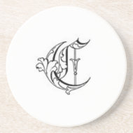 Old English Initial C Coaster coaster