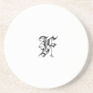 Old English Initial F Coaster coaster