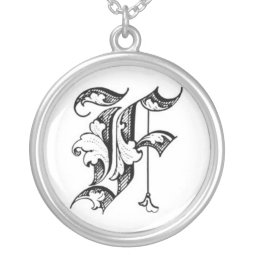Old English Initial F Necklace necklace