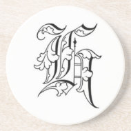 Old English Initial H Coaster coaster