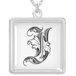 Old English Initial I/J Necklace necklace