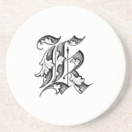 Old English Initial K Coaster coaster
