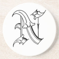 Old English Initial N Coaster coaster