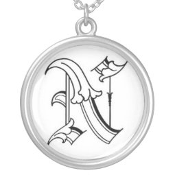 Old English Initial N Necklace necklace