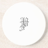 Old English Initial P Coaster coaster