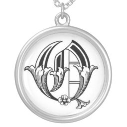 Old English Initial Q Necklace necklace
