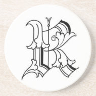 Old English Initial R Coaster coaster