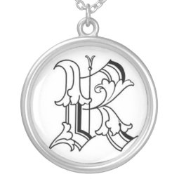 Old English Initial R Necklace necklace