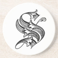 Old English Initial S Coaster coaster