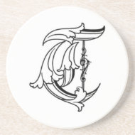 Old English Initial T Coaster coaster