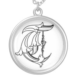 Old English Initial T Necklace necklace