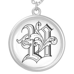 Old English Initial V Necklace necklace