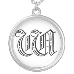 Old English Initial W Necklace necklace