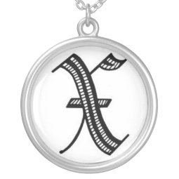 Old English Initial X Necklace necklace