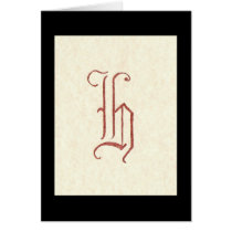 OLD ENGLISH LETTER JH cards