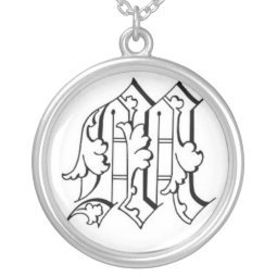 Old English Letter M Necklace necklace
