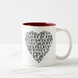 Old English Lettering Heart Mug