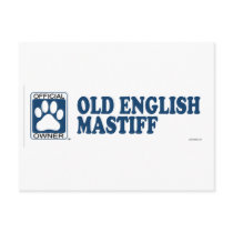 Old English Mastiff Blue postcards