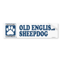 Old English Sheepdog Blue bumper stickers by GenuineDogOwner Old English Sheepdog Blue bumper stickers