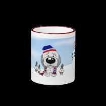 Old English Sheepdog Christmas mugs
