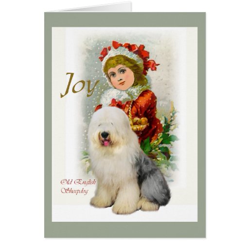 old english sheepdog christmas gifts card zazzle old english sheepdog christmas cards