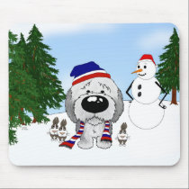 Old English Sheepdog Christmas mousepads