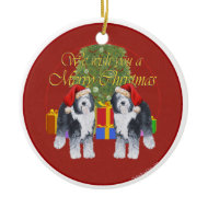 Old English Sheepdog Christmas ornament