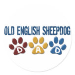 OLD ENGLISH SHEEPDOG Dad Paw Print 1 Stickers