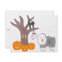 Old English Sheepdog Fall Announcement invitations