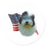 Old English Sheepdog Flag Round Stickers