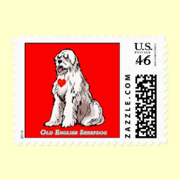 Old English Sheepdog, Heart of Gold stamp