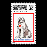 Old English Sheepdog Heart of Gold stamps
