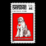 Old English Sheepdog Heart of Gold stamps