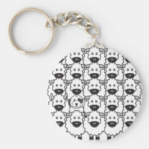 Old English Sheepdog in the Sheep Key Chain