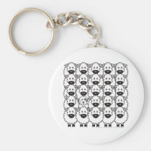 Old English Sheepdog in the Sheep Key Chains